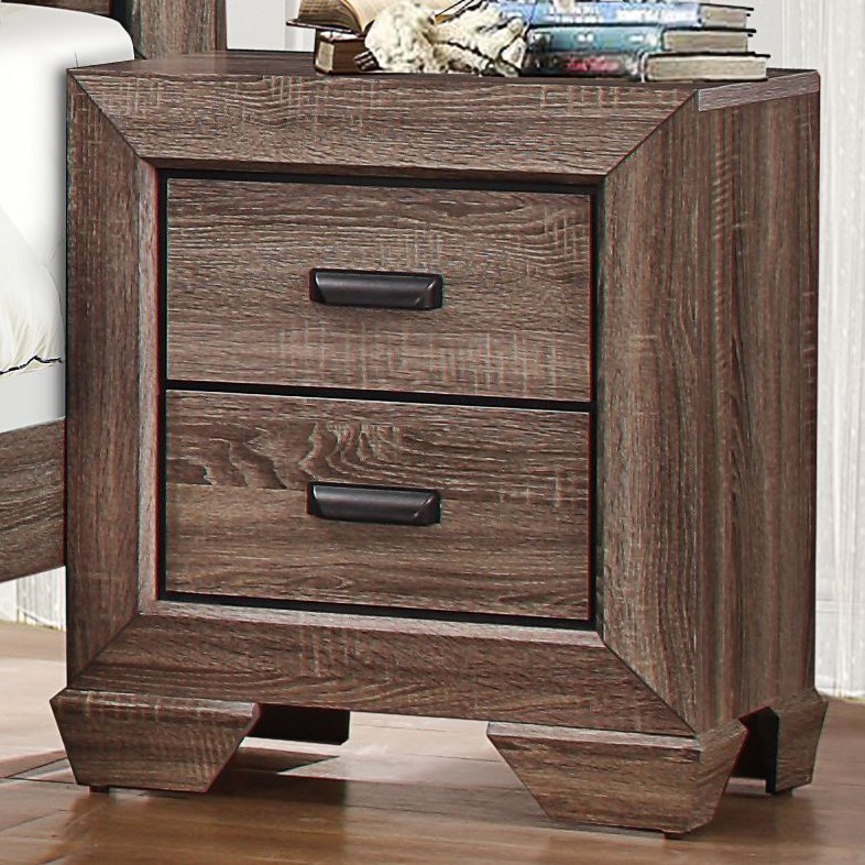 Homelegance Beechnut 522219040 Contemporary 2Drawer Nightstand with